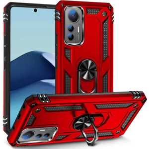 Xiaomi 12 Lite Kılıf Vega Yüzüklü Standlı + Ekran Koruyucu