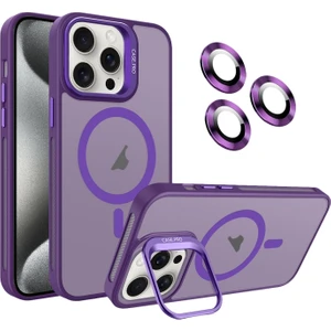 Apple iPhone 16 Pro Max Kılıf Alp Kamera Lensli Standlı Mat Buzlu Kapak
