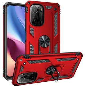 Xiaomi Poco F3 Kılıf Vega Yüzüklü Standlı + Ekran Koruyucu