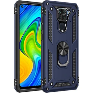 Xiaomi Redmi Note 9 Kılıf Vega Yüzüklü Standlı + Ekran Koruyucu