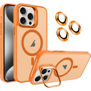 Apple iPhone 16 Pro Max Kılıf Alp Kamera Lensli Standlı Mat Buzlu Kapak