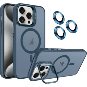Apple iPhone 16 Pro Max Kılıf Alp Kamera Lensli Standlı Mat Buzlu Kapak