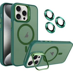 Apple iPhone 16 Pro Max Kılıf Alp Kamera Lensli Standlı Mat Buzlu Kapak