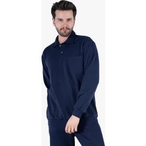 Yıldırımlar İki İplik Polo Yaka Cepli Sweatshirt