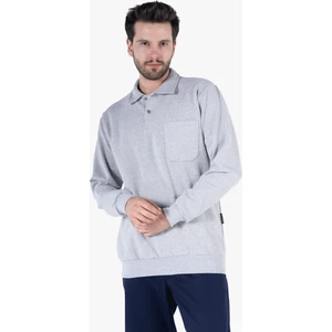 Yıldırımlar İki İplik Polo Yaka Cepli Sweatshirt
