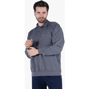 Yıldırımlar İki İplik Polo Yaka Cepli Sweatshirt