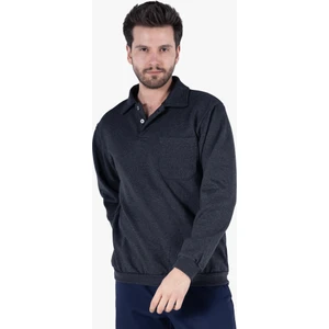 Yıldırımlar İki İplik Polo Yaka Cepli Sweatshirt