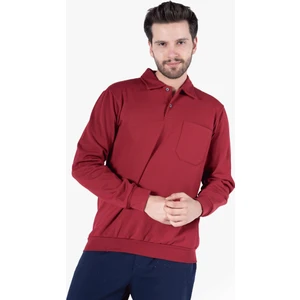 Yıldırımlar İki İplik Polo Yaka Cepli Sweatshirt
