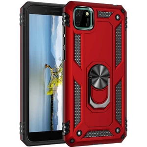 Huawei Y5P Kılıf Vega Yüzüklü Standlı Darbe Korumalı