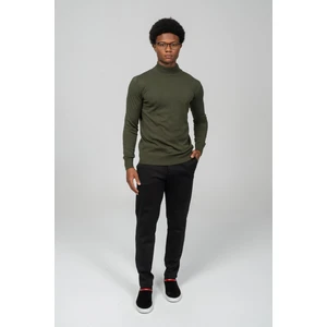 Erkek Slim Fit Düz Renk Balıkçı Yaka Boğazlı Kazak