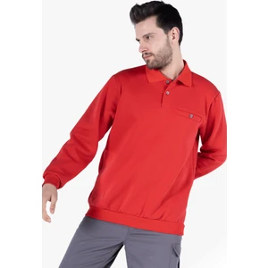 Yıldırımlar 3 İplik Polo Yaka Fleto Cepli Sweatshirt