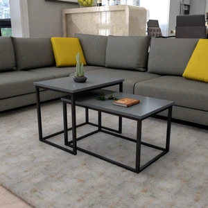 Pissa Metal Ayak Orta Sehpa Yan Sehpa 2li Zigon Sehpa