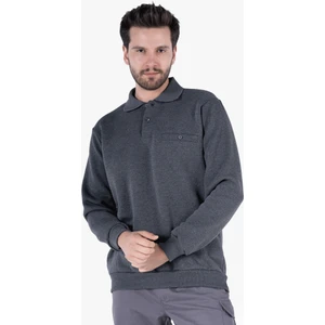 Yıldırımlar 3 İplik Polo Yaka Fleto Cepli Sweatshirt