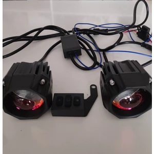 Motostart Motosiklet Sis Farı Set Çift Renk Kablosuz Anahtar ve Çakar Modül Tesisat