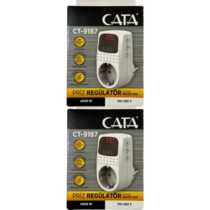 CT-9187 4000W Akım Korumalı LED Göstergeli Priz (2 Adet)