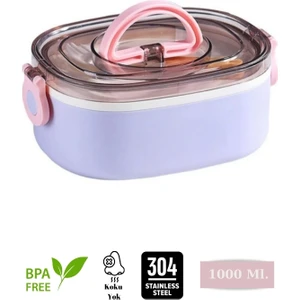 Portable Lunch Box Tek Katlı Paslanmaz Çelik Kolay Kilitlenir Sefer Tası – 1000 ml