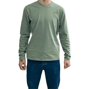 The Catu Yeşil Unisex No Standart Uzun Kollu Likralı  T-Shirt