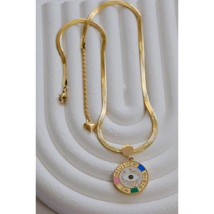 First Jewelry Göz Şans Kolyesi (Italyanzincir)