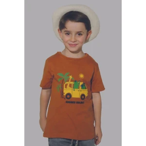 ASG Tekstil Kahverengi Summer Holiday Kısa Kol Çocuk T-Shirt