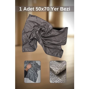 Özel Seri Mikrofiber Gri Renk Parlak Yer Bezi Büyük Boy 50*70 cm