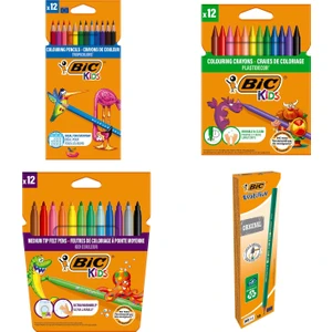 Okula Dönüş Seti 12'li Kuru Boya + Keçeli Boya + Mum Pastel Boya + 12'li Kurşun Kalem