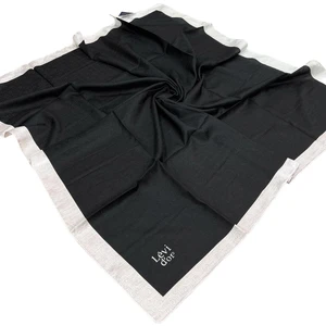 Levidor Monogram Eşarp - Siyah Beyaz
