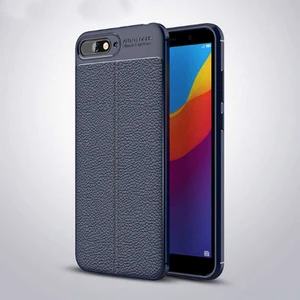 Huawei Y6 2018 Uyumlu Kılıf Deri Silikon Yüzey Darbe Korumalı Soft Yapı Case Cover Çiziklerden Kirden ve Darbeden Korumalı Kılıf