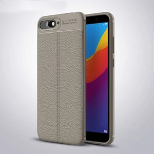 Huawei Y6 2018 Uyumlu Kılıf Deri Silikon Yüzey Darbe Korumalı Soft Yapı Case Cover Çiziklerden Kirden ve Darbeden Korumalı Kılıf