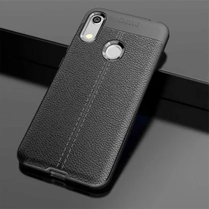 Huawei Honor 8A Uyumlu Kılıf Deri Silikon Yüzey Darbe Korumalı Soft Yapı Case Cover Çiziklerden Kirden ve Darbeden Korumalı Kılıf