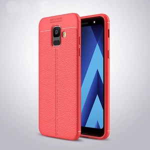 Samsung Galaxy A6 2018 Uyumlu Kılıf Deri Silikon Yüzey Darbe Korumalı Soft Yapı Case Cover Çiziklerden Kirden ve Darbeden Korumalı Kılıf