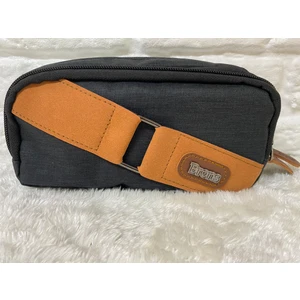 Tokalı Kot Kumaş Çift Gözlü Kalem Çantası Kalemlik