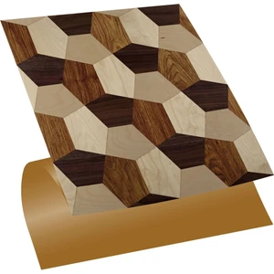 Kendinden Yapışkanlı Geometrik Ahşap Desenli Pvc Karo 30 x 30 cm (11 Adet) 1m2