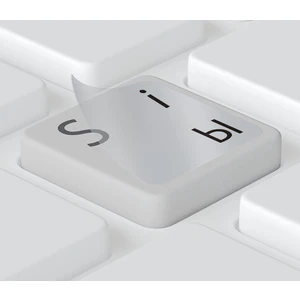 Rusça Siyah Klavye Etiketi Şeffaf Arka - Russian Black Keyboard Sticker Transparent Back