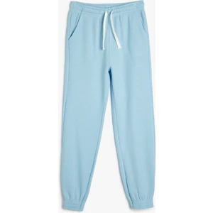 Basic Jogger Eşofman Altı Beli Bağlamalı Dokulu Pamuklu