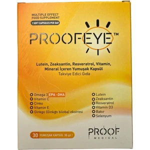 Proof Medical Proofeye Lutein, Zeaksantin, Resveratrol ,omega3 Takviye Edici Gıda 30 Kapsül