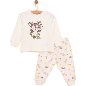 Bisiklet Yaka Geyik Desen Kız Bebek Pijama Takımı