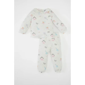 Kız Bebek Pijama Takım Baskılı Uzun Kollu Üst Beli Lastikli Uzun Alt Penye D1799A524AU