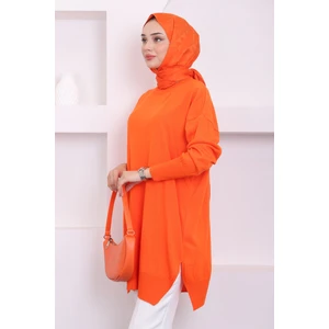 Orange Bisiklet Yaka Merserize Salaş Triko Tunik