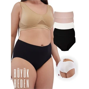 ALYA UNDERWEAR Kadın Büyük Beden Külot Battal Full Brief (8xl, 9xl, 10xl) 5 Farklı Renk 1 Pakette