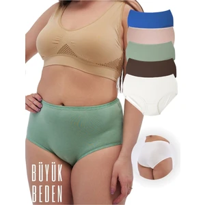 ALYA UNDERWEAR Kadın Büyük Beden Külot Battal Full Brief (8xl, 9xl, 10xl) 5 Farklı Renk 1 Pakette
