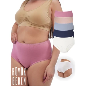 ALYA UNDERWEAR Kadın Büyük Beden Külot Battal Full Brief (8xl, 9xl, 10xl) 5 Farklı Renk 1 Pakette