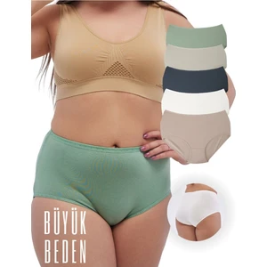 ALYA UNDERWEAR Kadın Büyük Beden Külot Battal Full Brief (8xl, 9xl, 10xl) 5 Farklı Renk 1 Pakette
