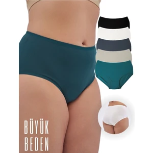ALYA UNDERWEAR Kadın Büyük Beden Külot Battal Full Brief (8xl, 9xl, 10xl) 5 Farklı Renk 1 Pakette