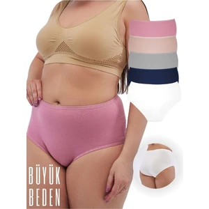 ALYA UNDERWEAR Kadın Battal Külot 5'li Paket - (5XL, 6XL, 7XL) 5 Farklı Renk Bir Pakette