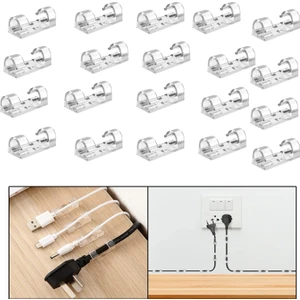 Yapışkanlı Kablo Sabitleyici Düzenleyici Çok Amaçlı Kablo Toparlayıcı Klips SET-AL4551 20 Adet