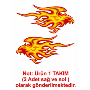 Sticker Usta Alev Ateş Kartal Araba Oto Motosiklet Sticker 00434