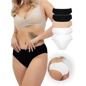 ALYA UNDERWEAR Kadın Pamuklu Bato/hipster Külot 5'li Paket - 2 Adet Siyah, 2 Adet Beyaz, 1 Adet Ten