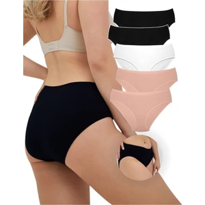 ALYA UNDERWEAR Kadın Pamuklu Bato / Hipster Külot 5'li Paket - 2 Adet Siyah, 1 Adet Beyaz, 2 Adet Ten