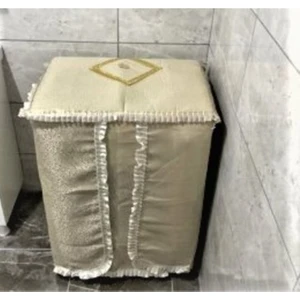 Çeyizci Sokağı Lüx Simli Çamaşır Makinesi Örtüsü Cappucino