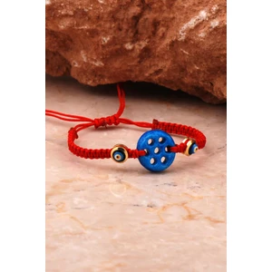 Sümer Telkari Süryani Nazar Boncuğu Kırmızı Makrome Bileklik 4640